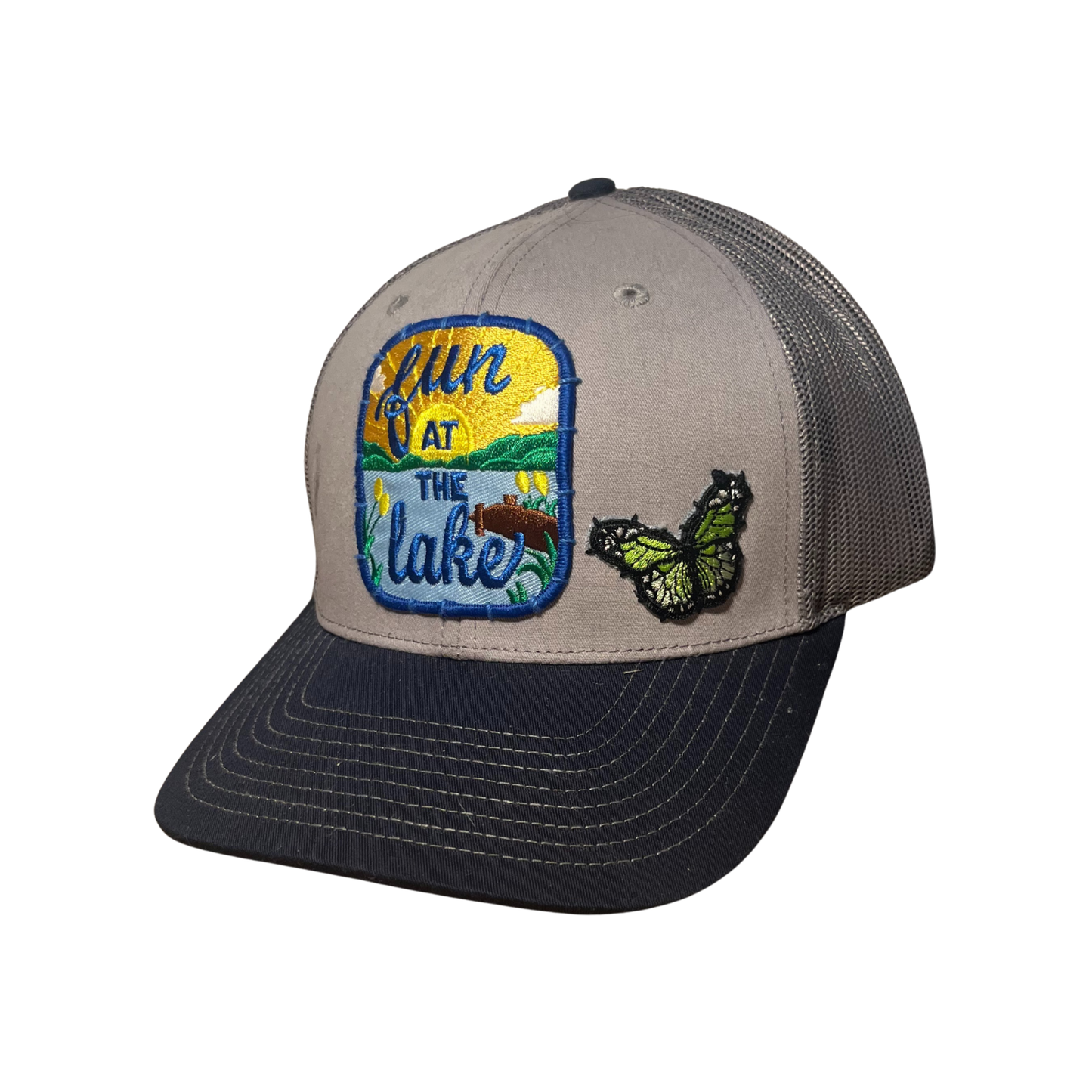 "Fun at the Lake" Green Butterfly Patch