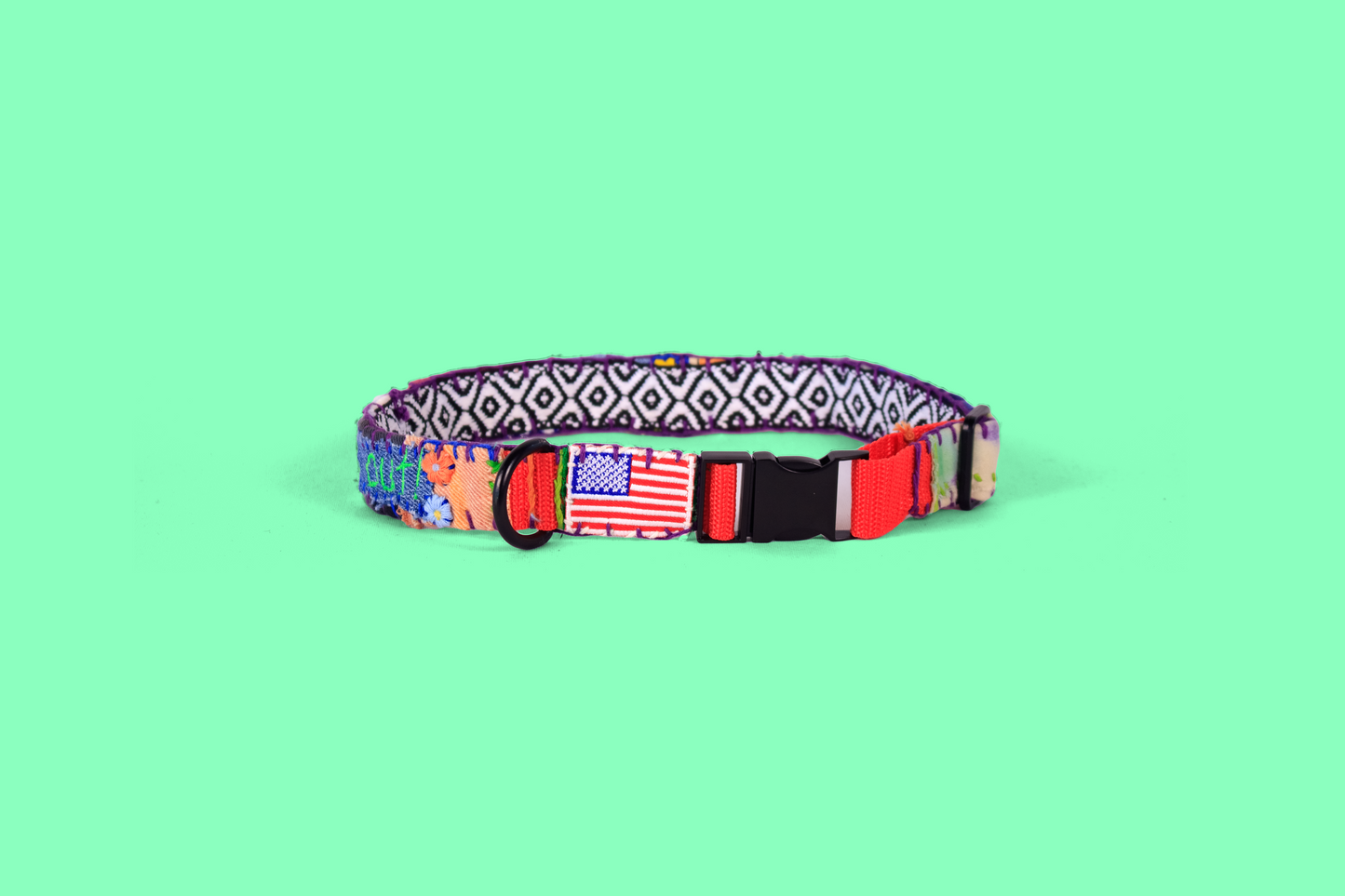 "Woof! I Let The Dogs Out!" Rag-Rug Dog Collar