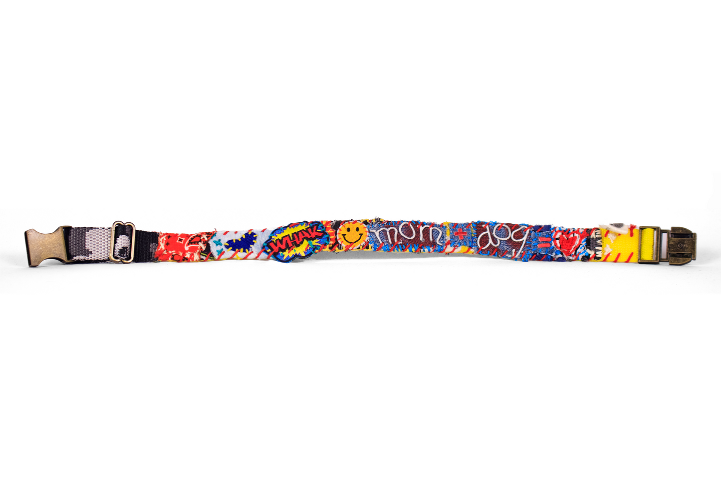 "Mom + Dog = ♥" Rag-Rug Dog Collar