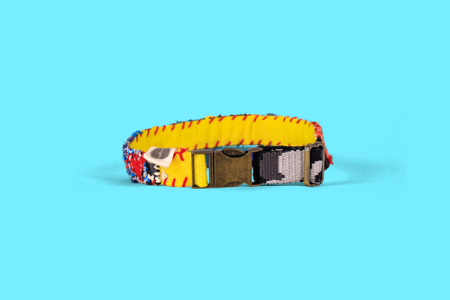 "Mom + Dog = ♥" Rag-Rug Dog Collar