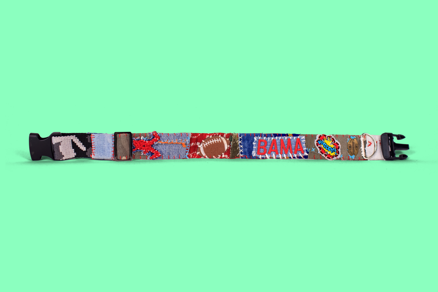 "Bama" Rag-Rug Dog Collar