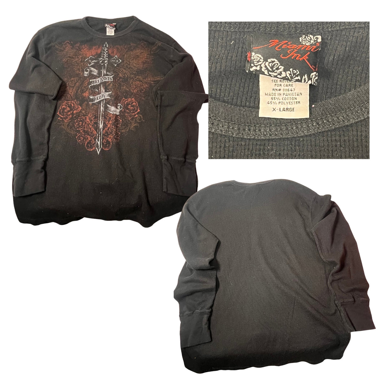 Black Miami Ink Grunge Shirt