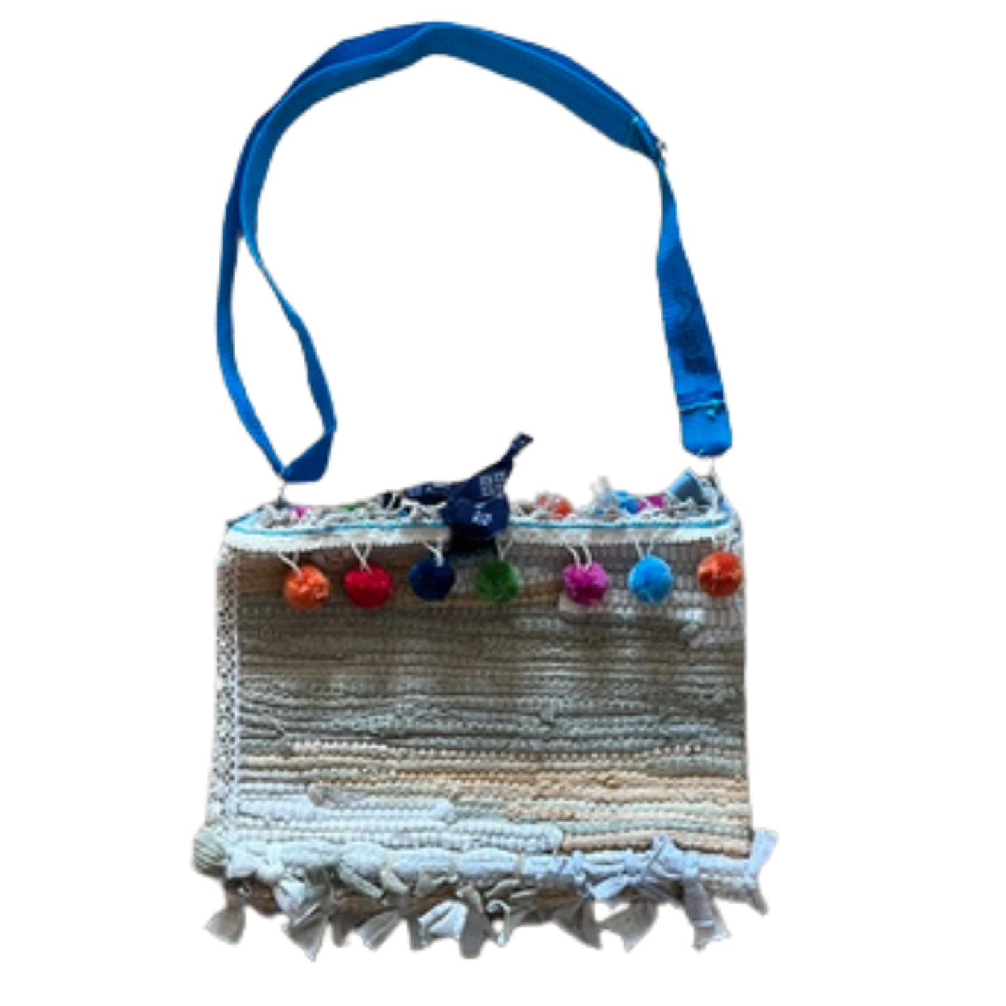 Small Pom-Pom Hippie Bag