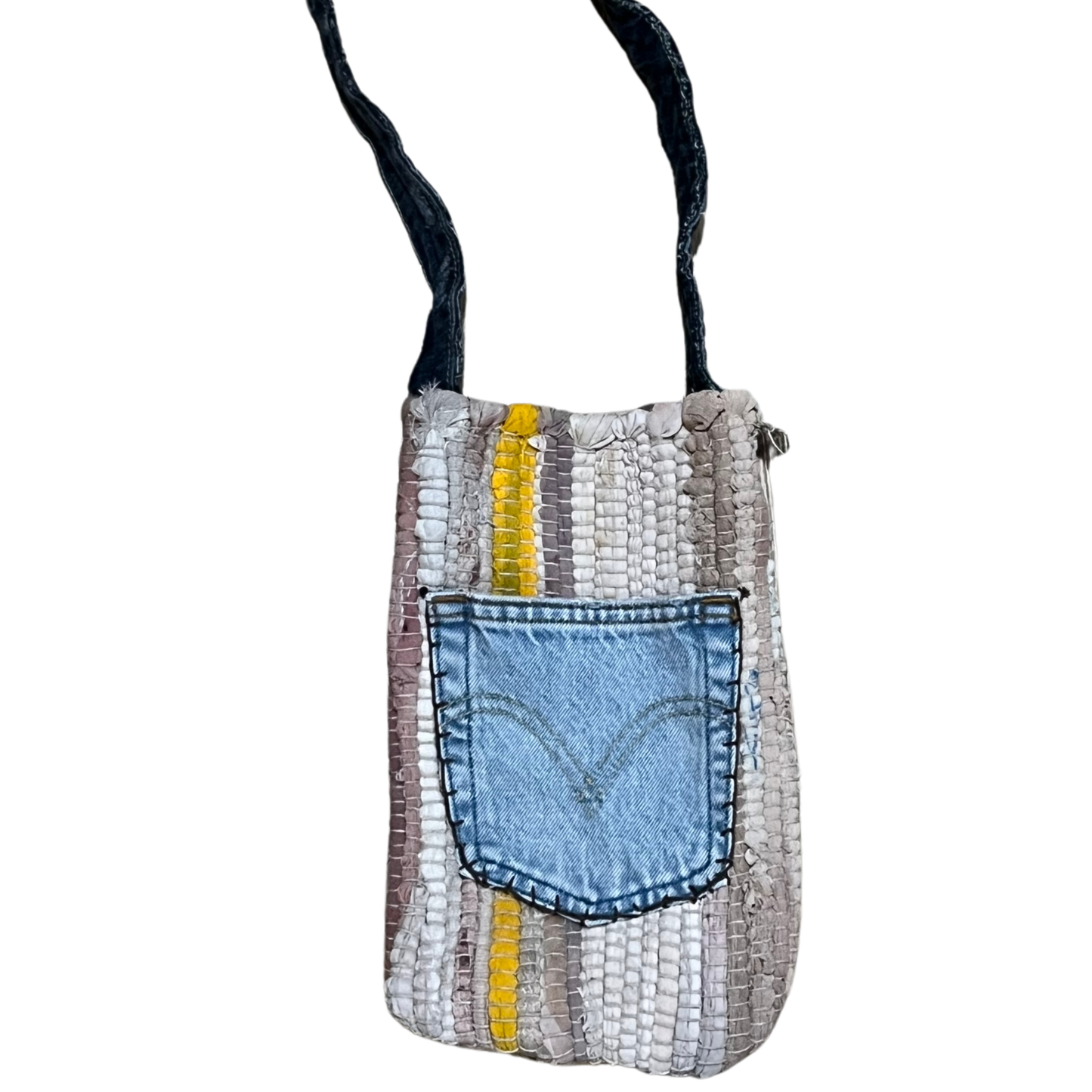 Slim Neutral-colored Rag Rag Bag with Jean Strap