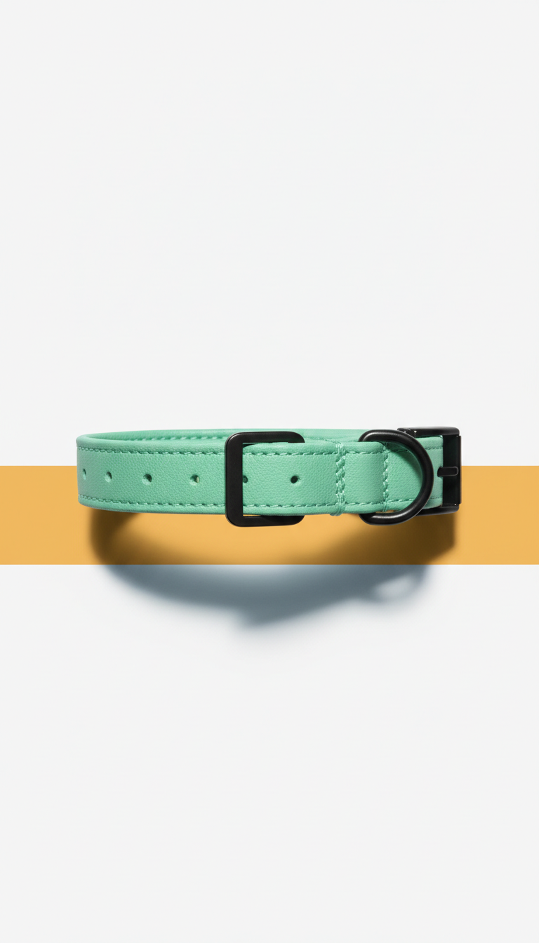 Dog collar with mint thread