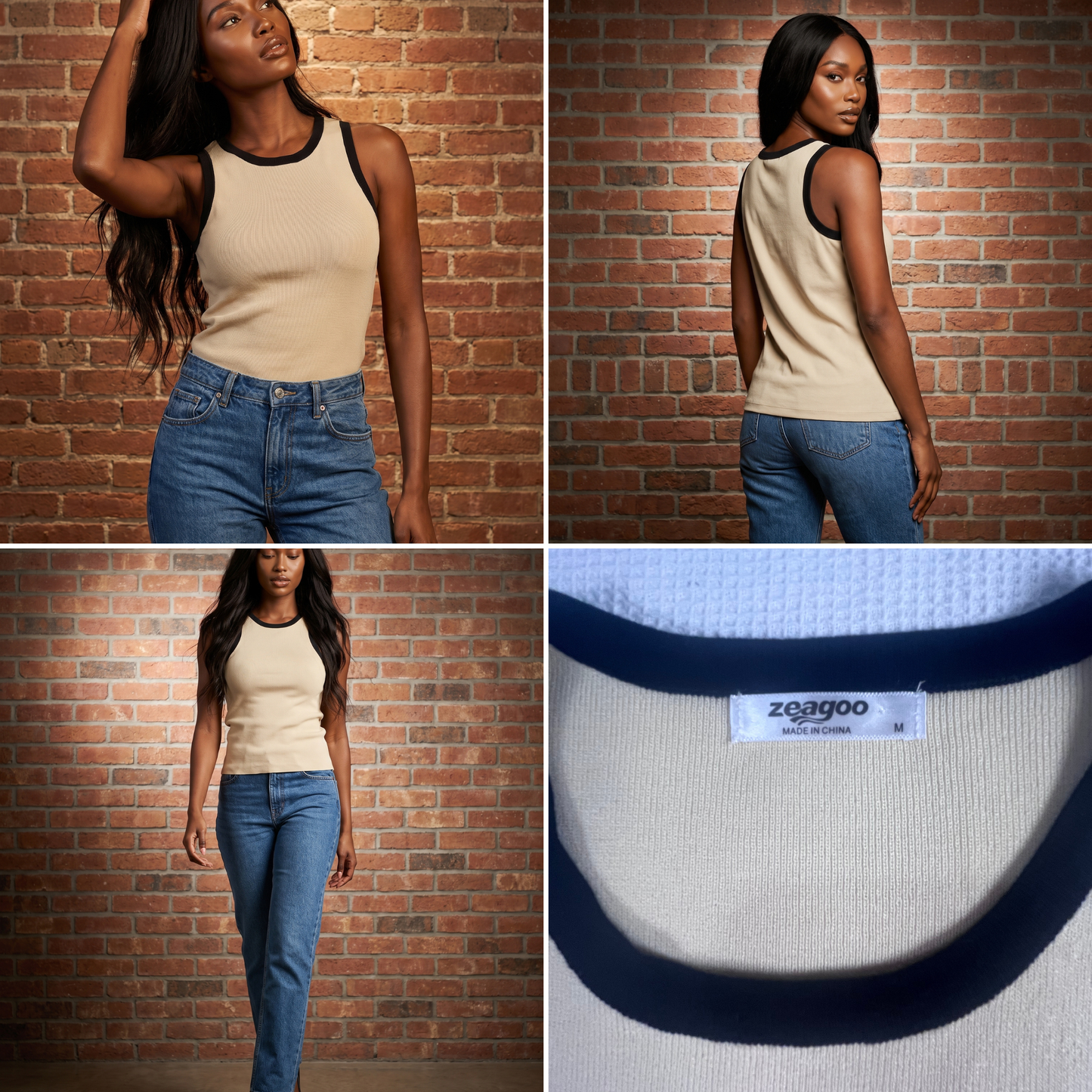 Cream Sleeveless Sweater