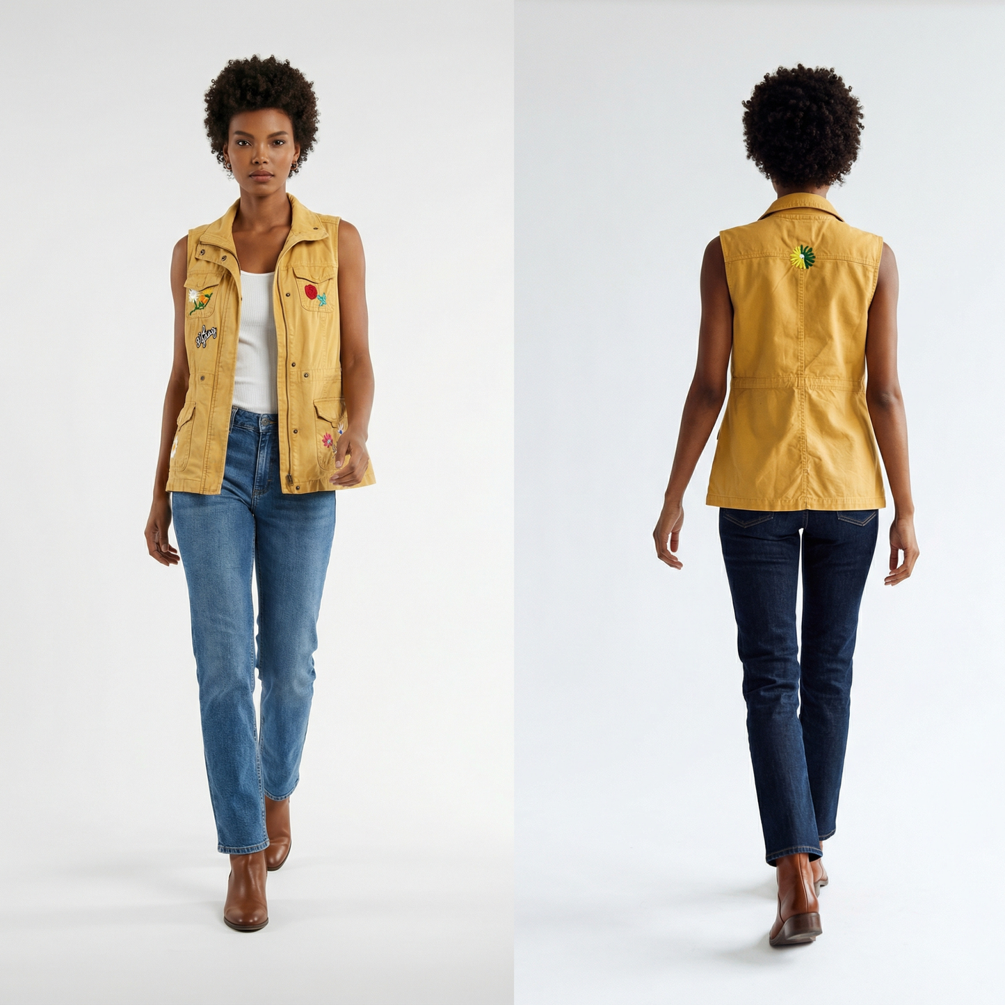 Embroidered Yellow Vest