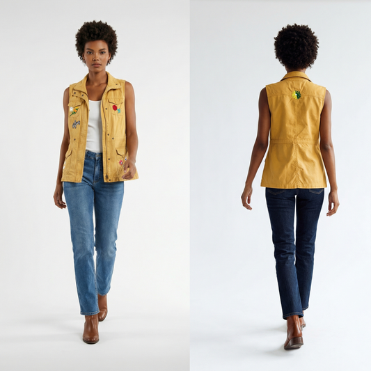 Embroidered Yellow Vest