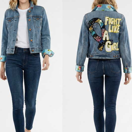 Breast Cancer Denim Jacket