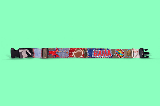 "Bama" Rag-Rug Dog Collar