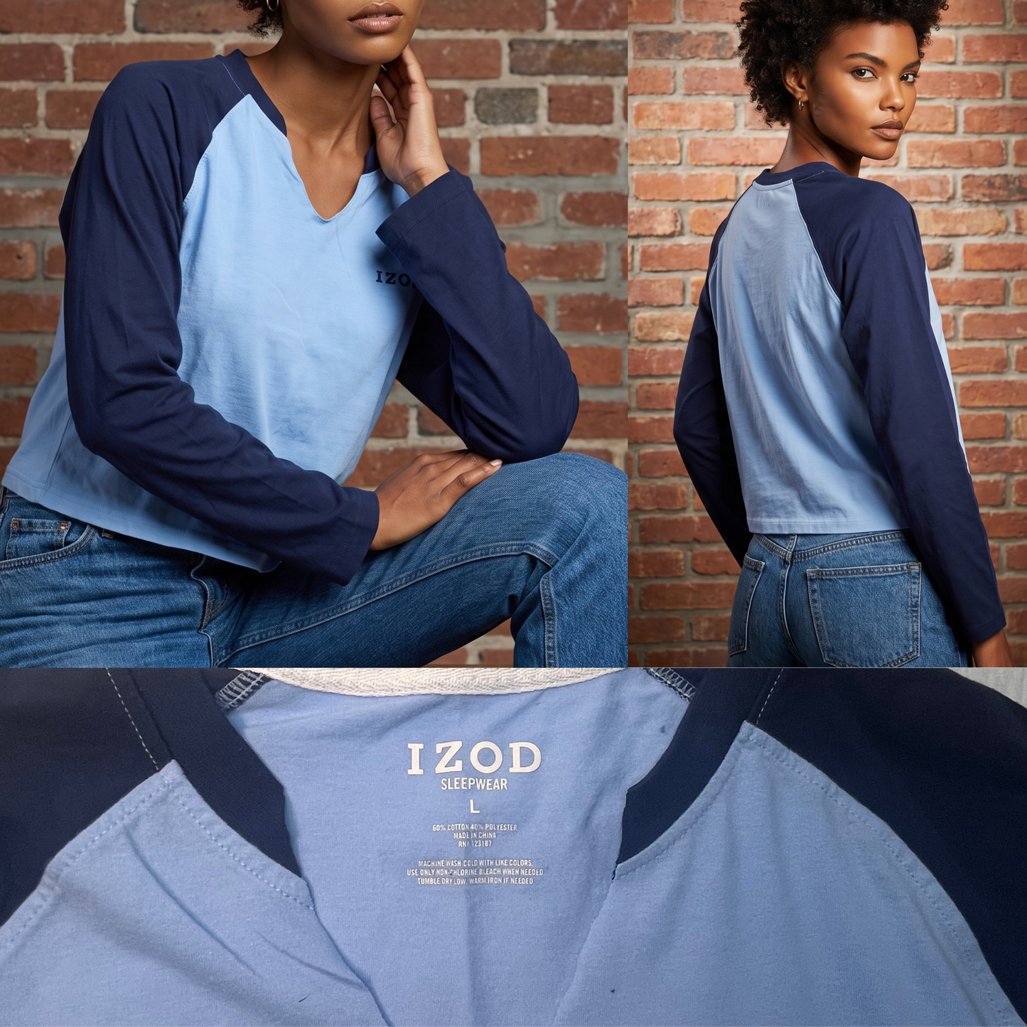 Long Sleeve Blue Tee