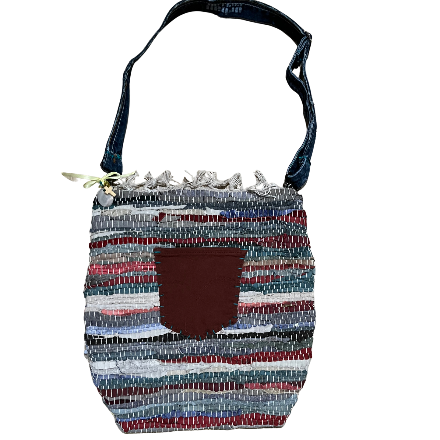 Large Leather Rag Rug Bag Adjustable Strap