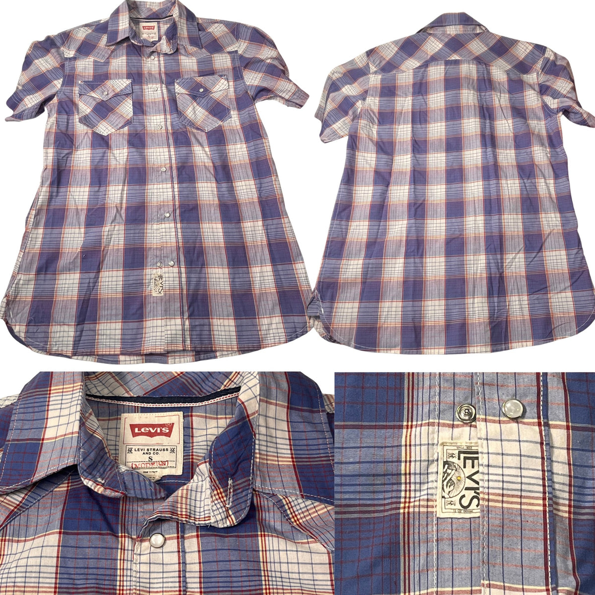 Plaid Short Sleeve Plaid Button Up