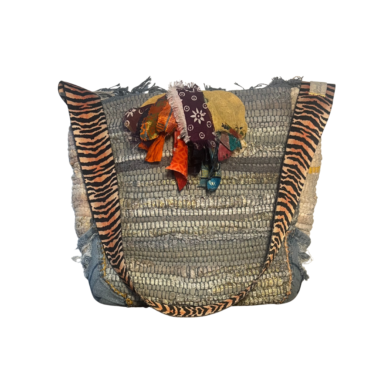 Hippie Bag with Leopard Strap, Large