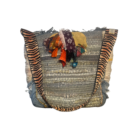 Lg. Hippie Bag with Leopard Strap