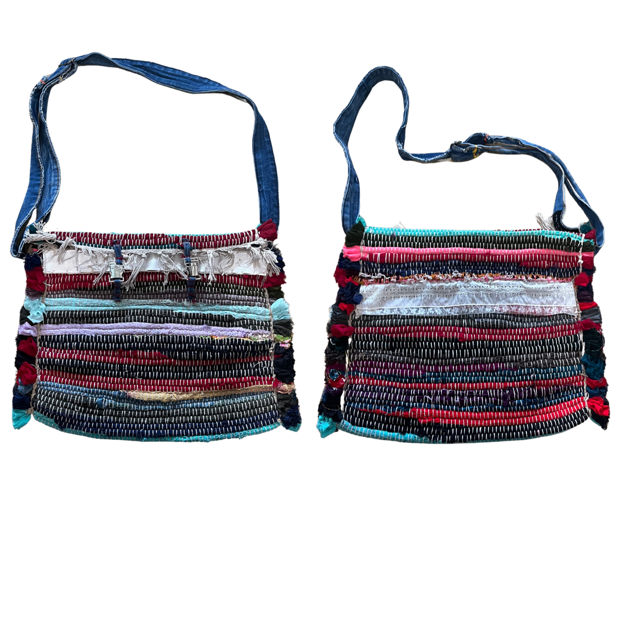 Rainbow Lace Hippie Bag