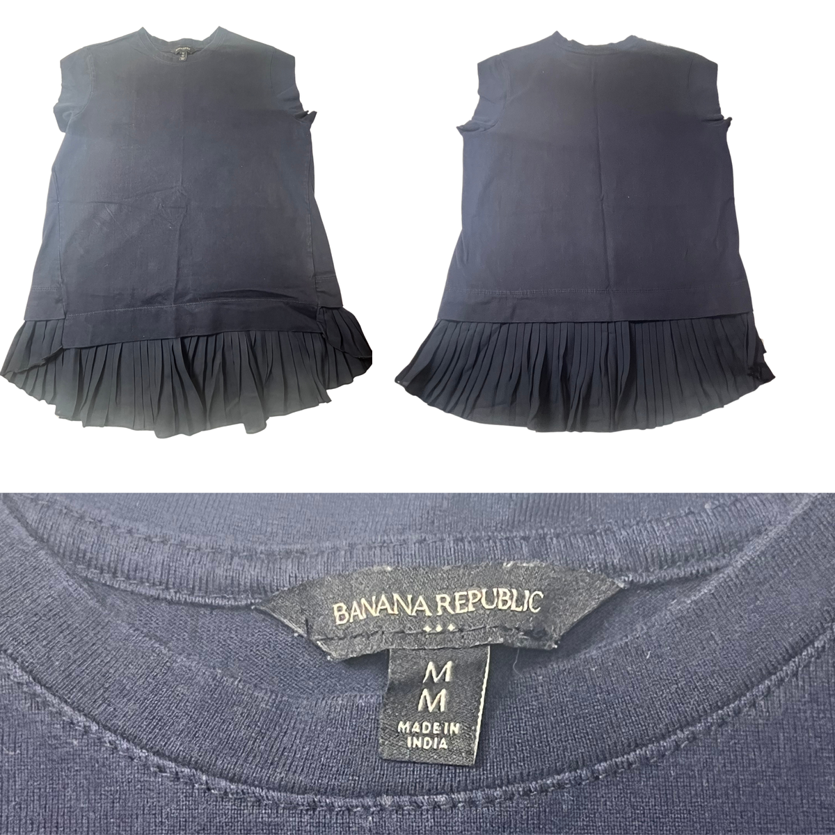 Banana Republic Sleeveless Navy Tee