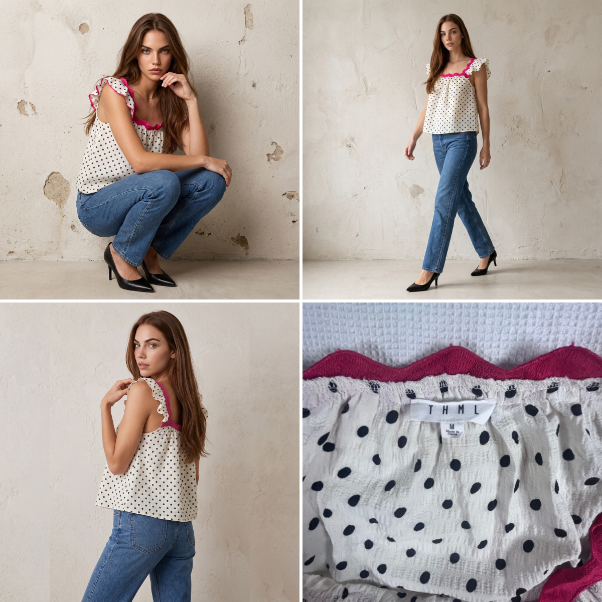Black and White Polka Dot Blouse