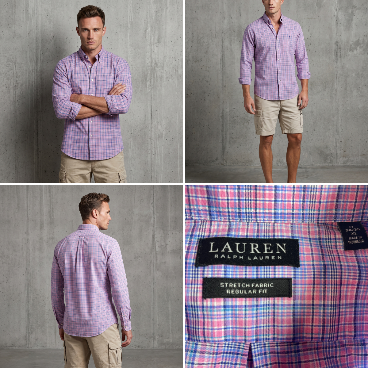 Pink and Blue Plaid Button Up