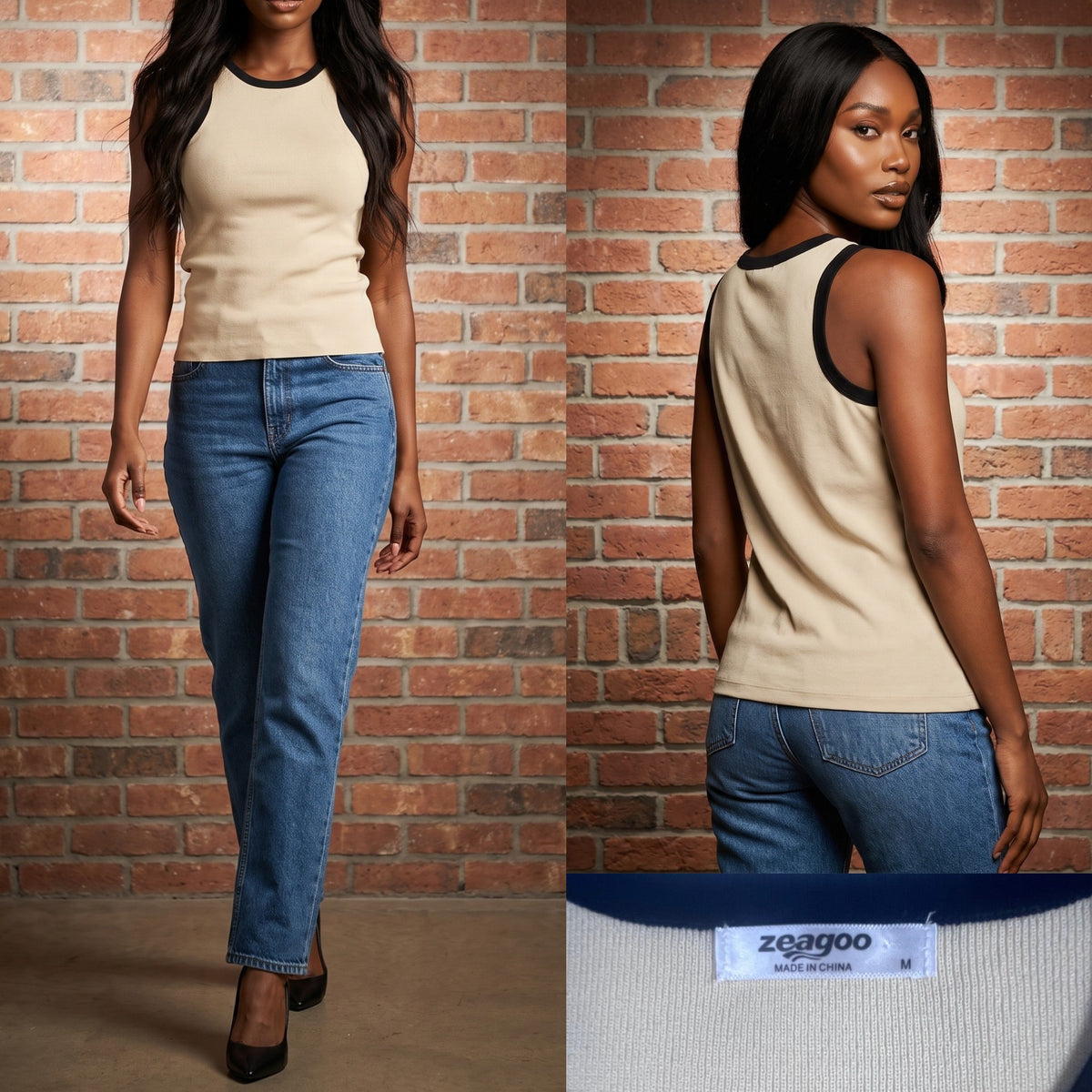 Cream Sleeveless Sweater