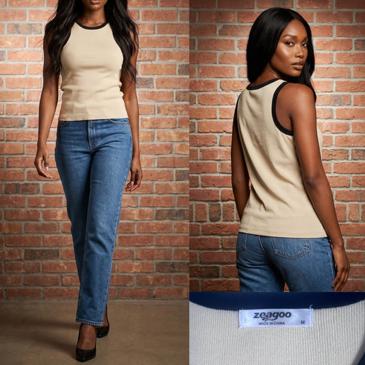 Cream Sleeveless Sweater