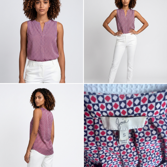 Red, White, Blue Blouse