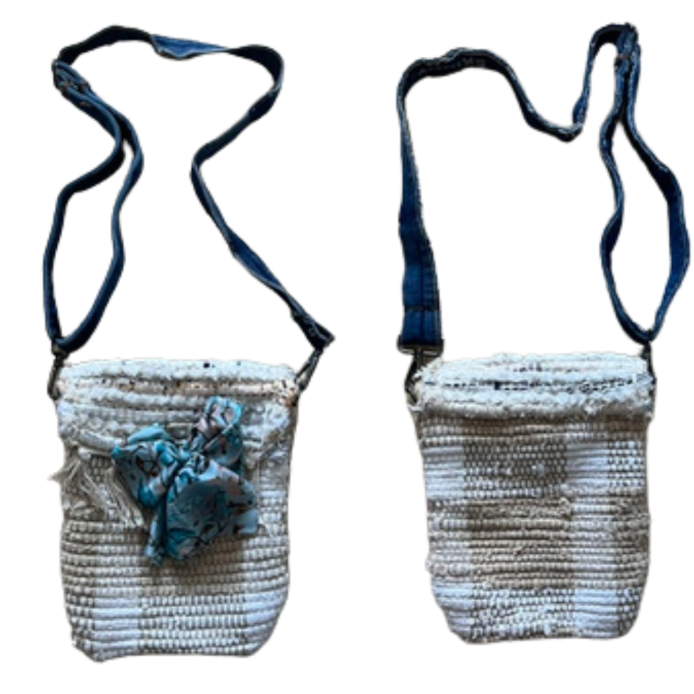 Small Blue Bow Hippie Back
