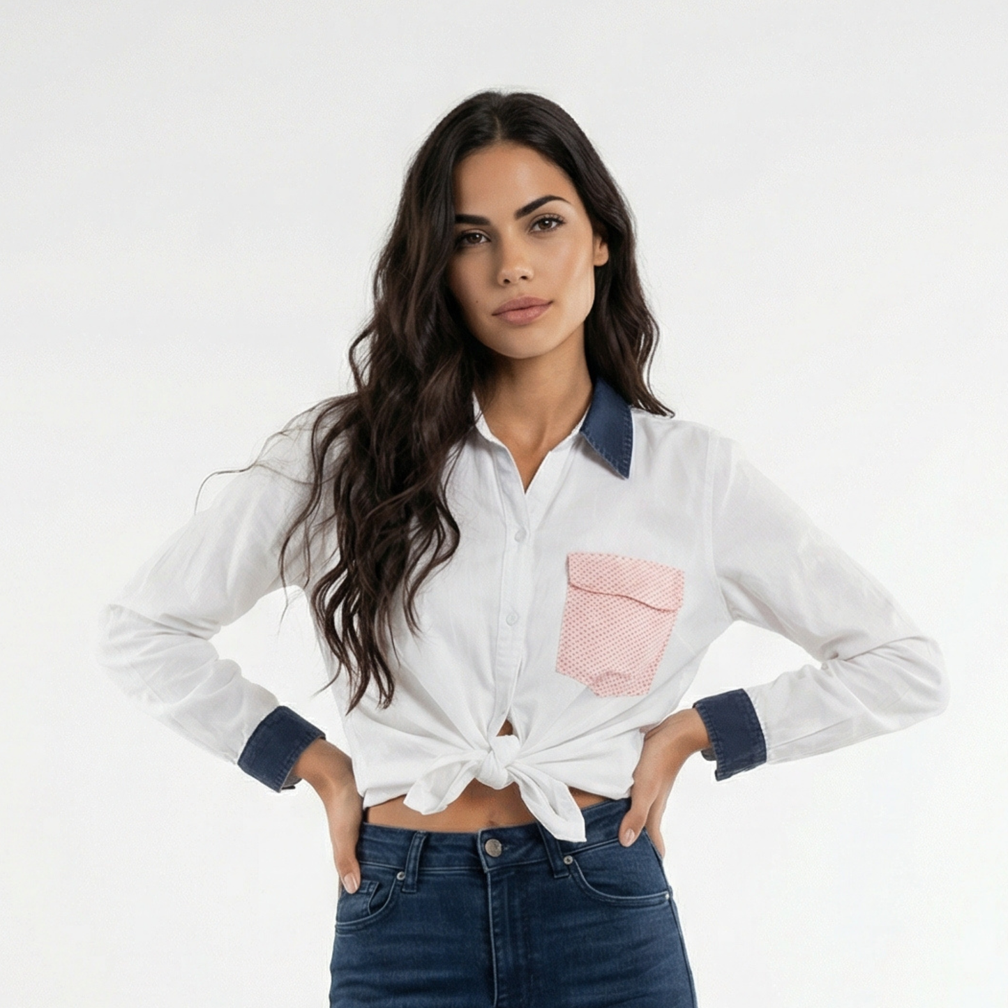 White Tied Button Up